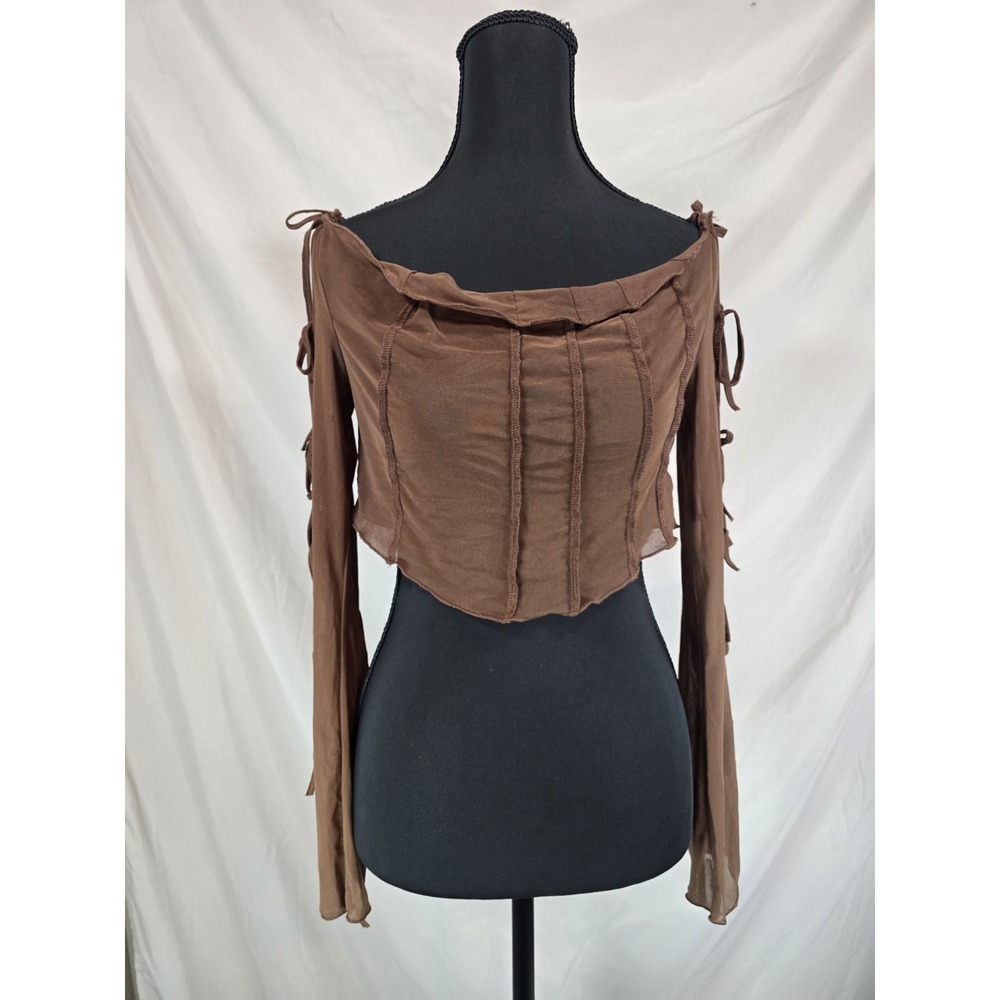 Rehab Lab Womens Brown Crop Top Adjustable Medium M